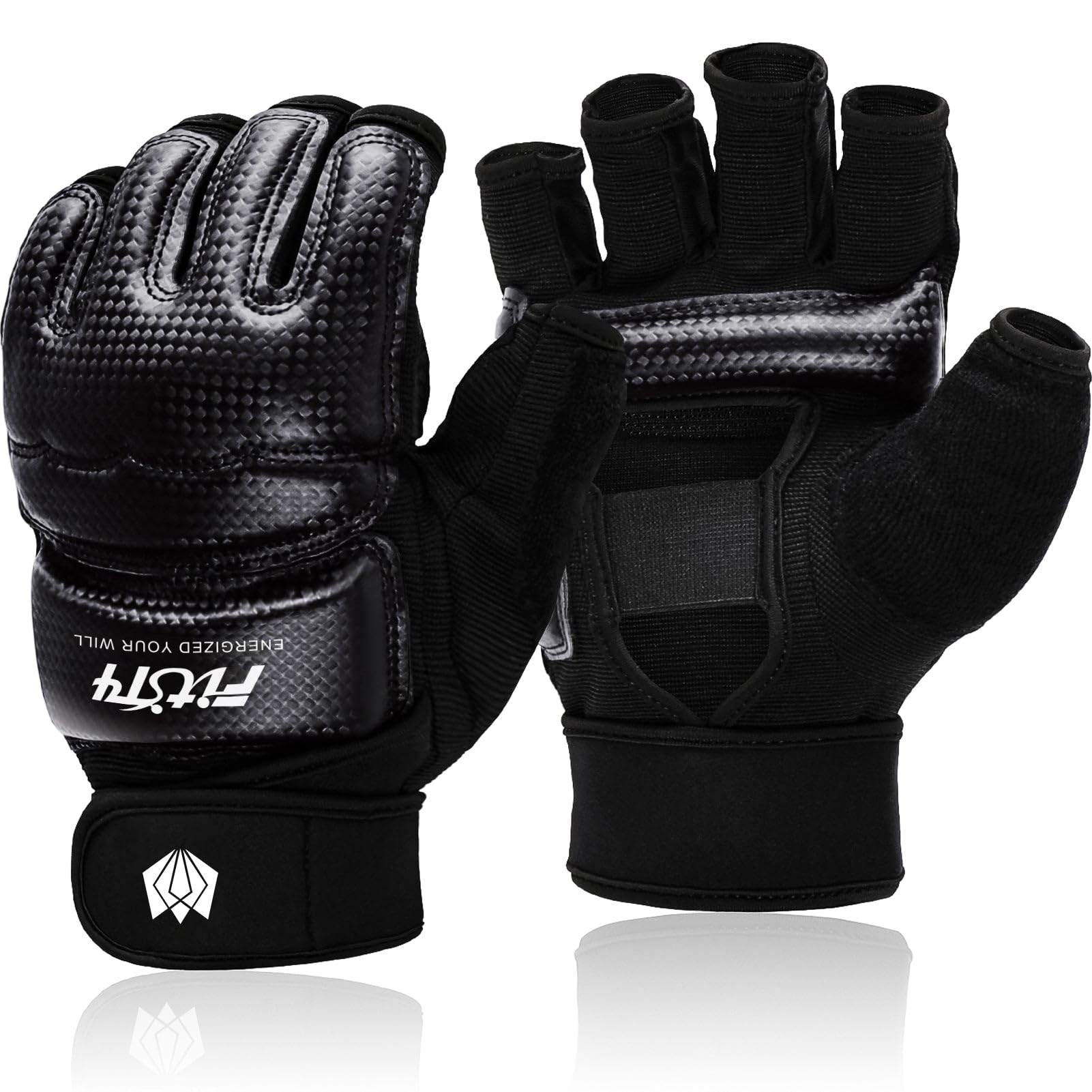 FitsT4 Sports Half Mitts MMA UFC Boxing Training Gloves for Women Men Kids