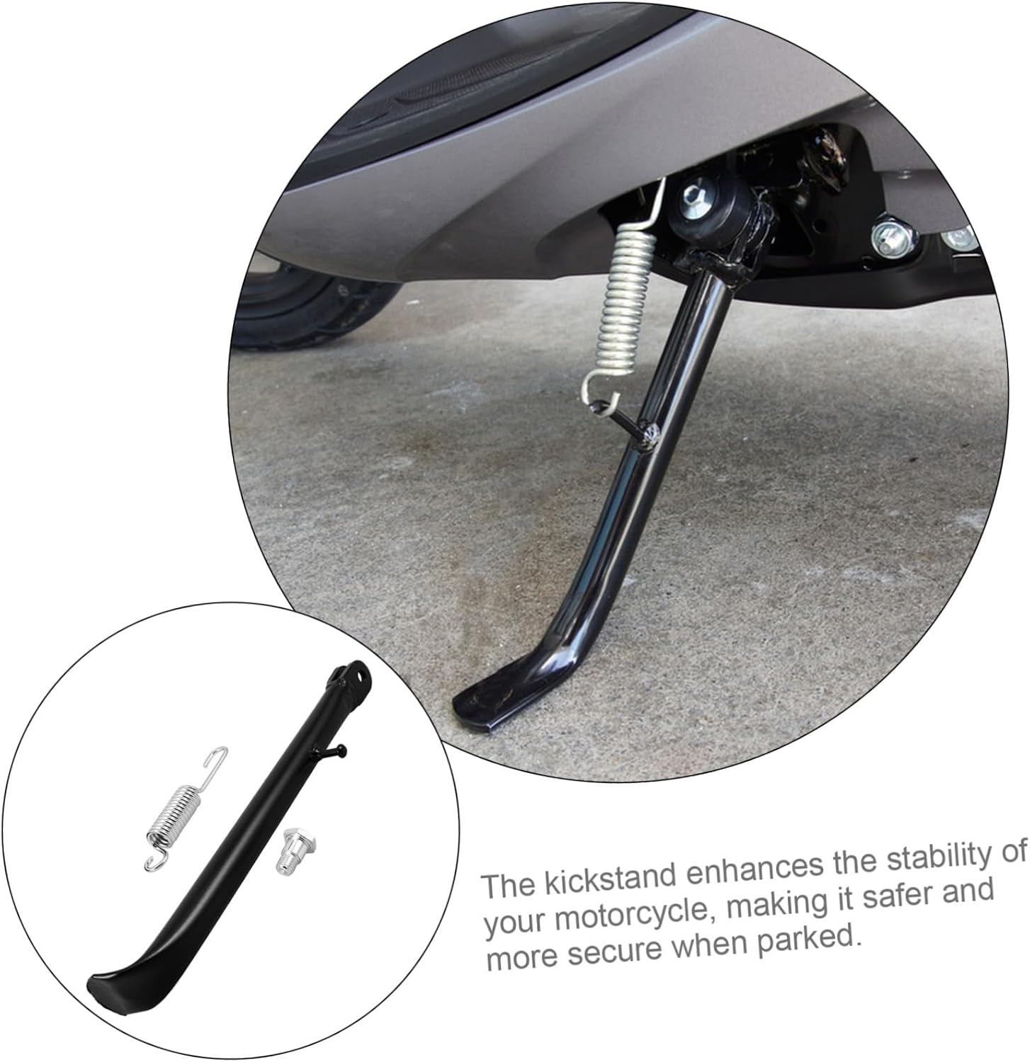 Sturdy Iron Motorcycle Foot Stand 295-385mm Off-road Side Kickstand Pad Bulk