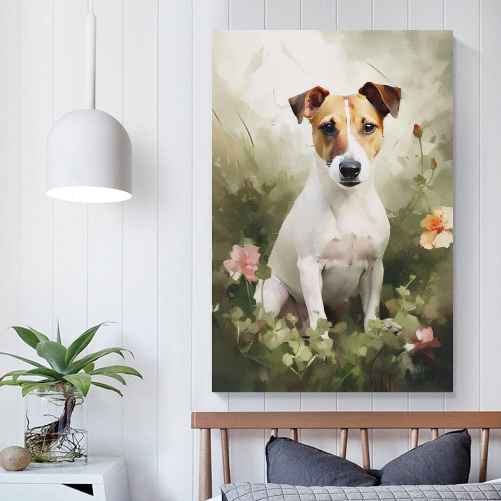 Poliuaws Unframe-Jack Russell Watercolor Jack Russell Watercolor Toilet Wall Art Bedroom 08X12inch(20X30cm) Wall Pictures Living Room