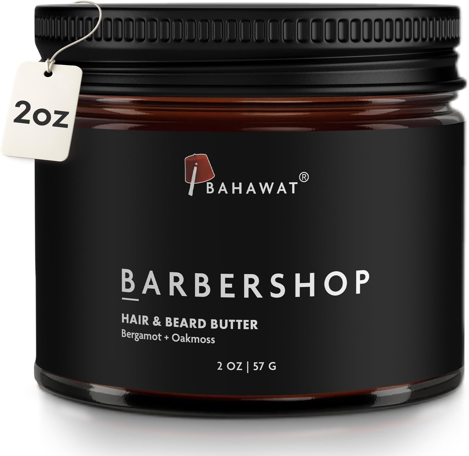 BAHAWAT Hair & Beard Butter for Men Leave-in Conditioner - Barbershop scent - Strengthen & Soften– Made in USA -Organic Natural Ingredients | The Best Beard Butter - 2 oz.