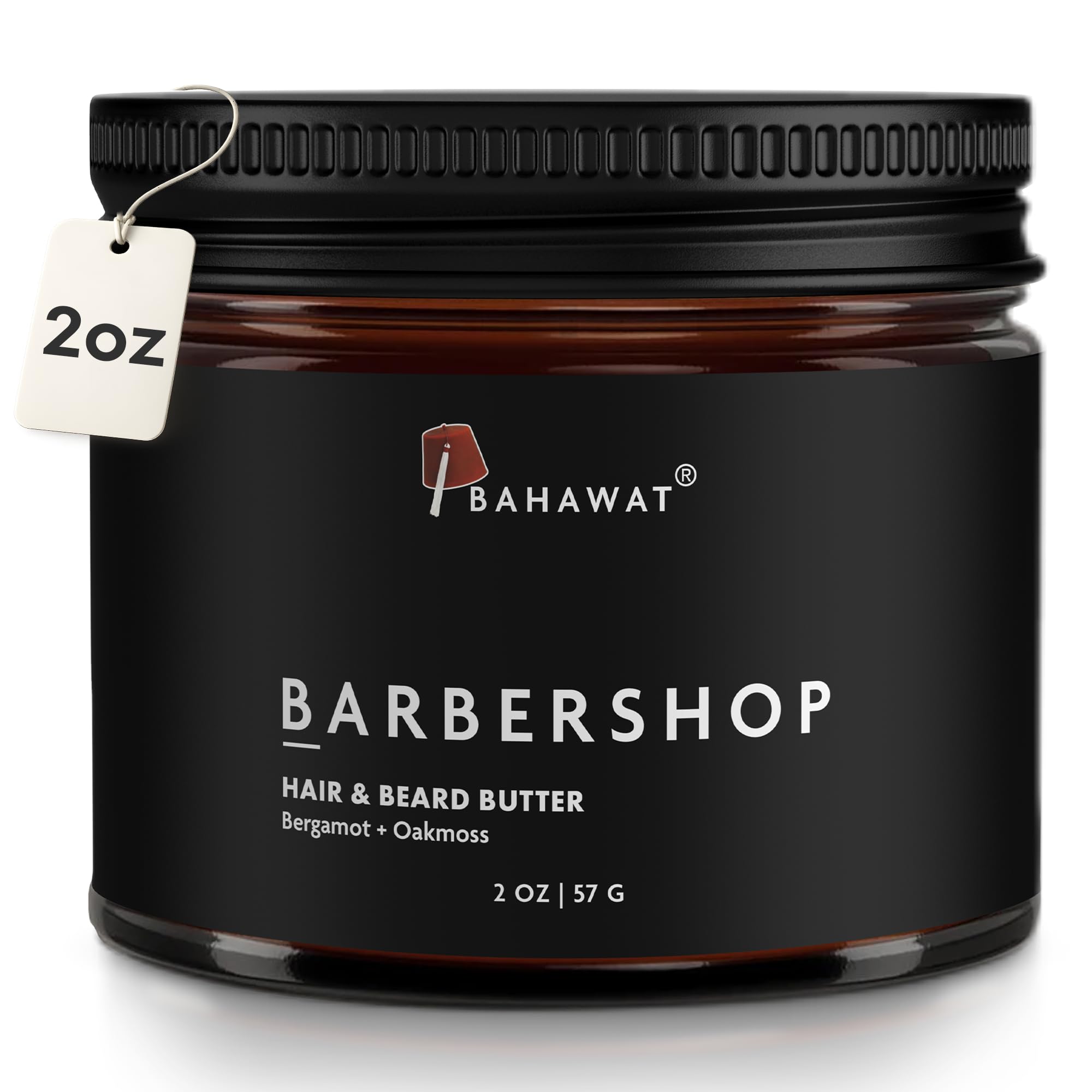 BAHAWAT Hair & Beard Butter for Men Leave-in Conditioner - Barbershop scent - Strengthen & Soften– Made in USA -Organic Natural Ingredients | The Best Beard Butter - 2 oz.