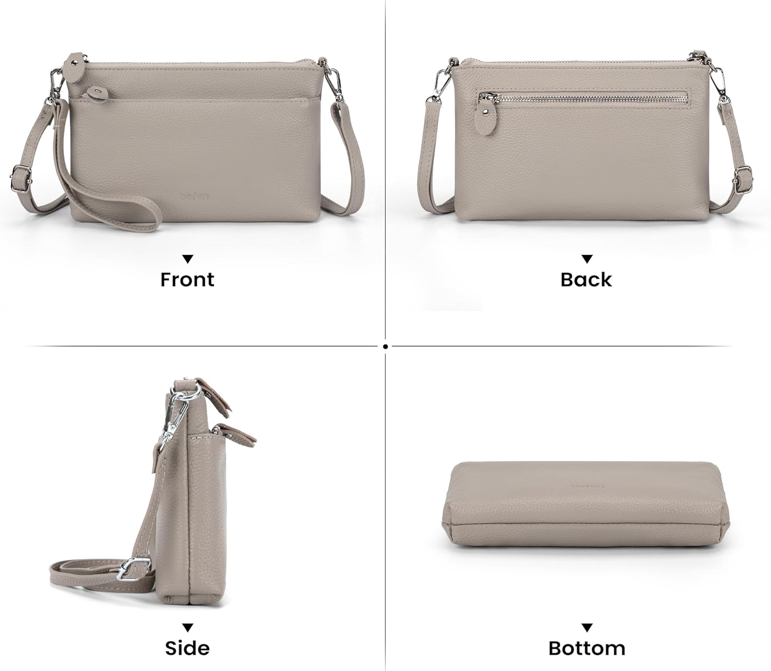 befen Genuine Leather Wristlet Clutch Wallet Purses with RFID Blocking, Small Crossbody Bags Shoulder Handbag for Women - Image 7