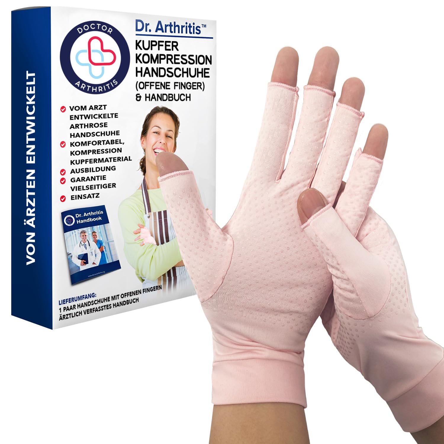 Dr. Arthritis Arthrose Handschuhe mit Kupfer  Fingerlose