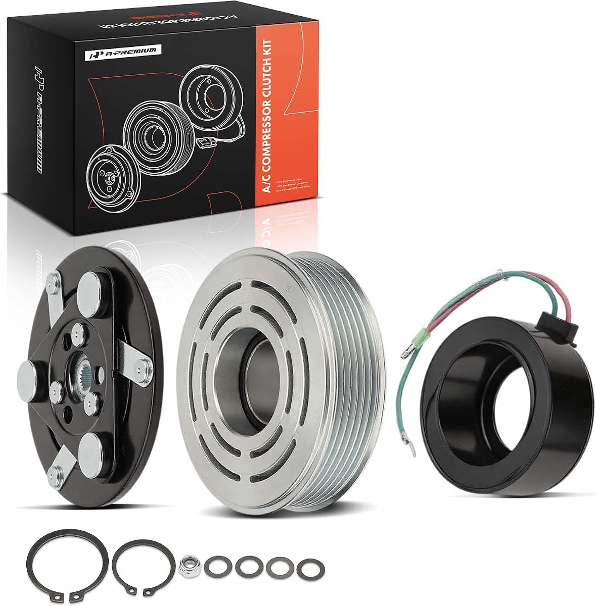 A-Premium Air Conditioner AC Compressor Clutch Kit | Compatible with Honda Civic 1.7L 2001-2005