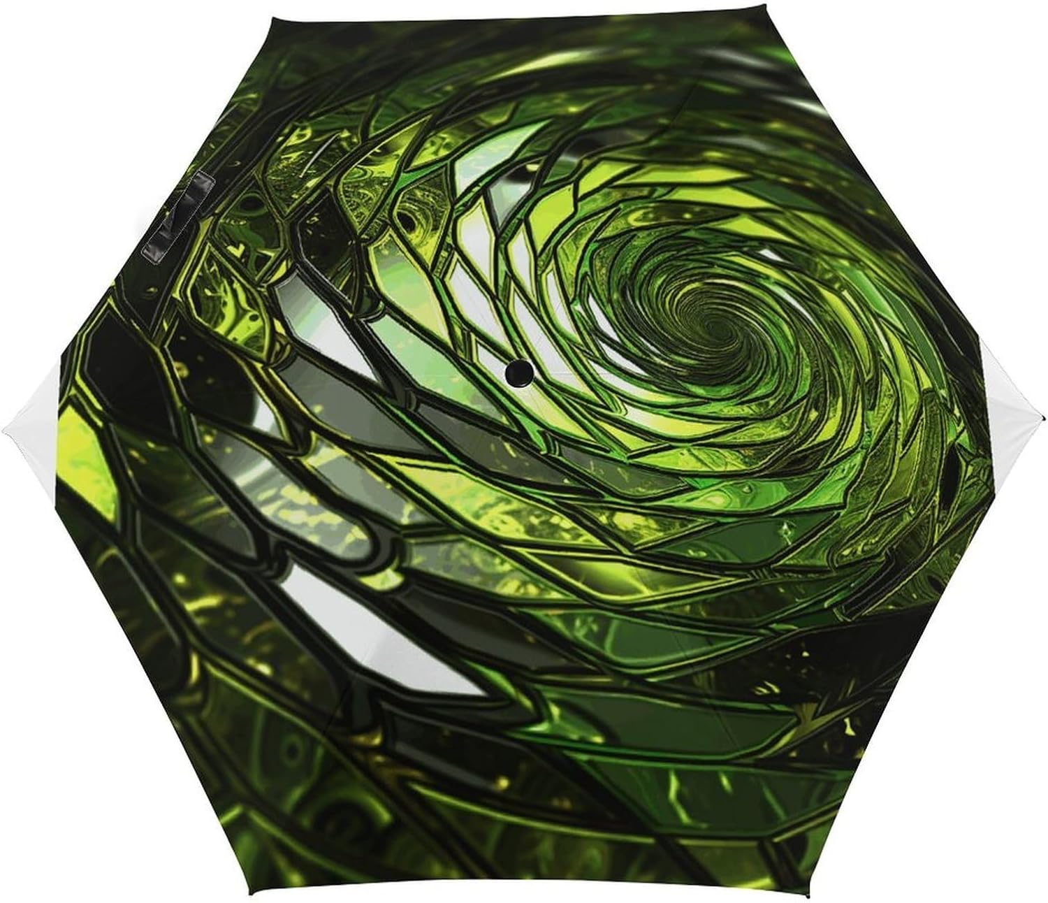 Abstract Green Snake Umbrella, Strongest Windproof 5-Fold Travel Umbrellas, Premium Portable Folding Umbrella for Rain & Sun, Compact Umbrellas for Purse Backpack, Outdoor & Gifts