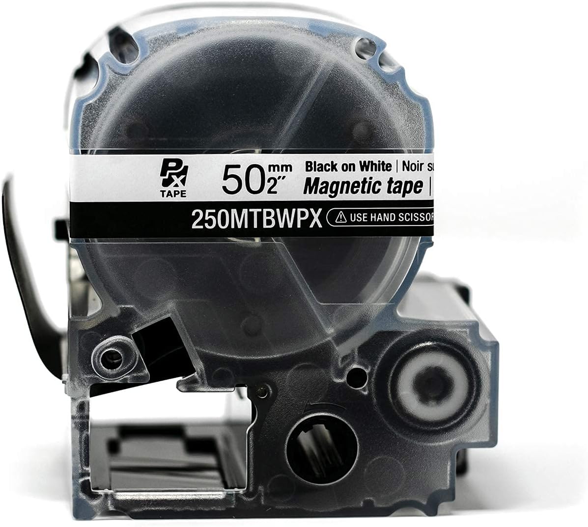 Epson LABELWORKS 250MTBWPX Genuine Magnetic Label Tape Cartridge - Black on White Industrial Magnet Label Maker Tape - 2" (50MM) Wide, 4.9 ft
