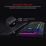 Redragon K512 Shiva RGB Backlit Membrane Gaming Keyboard with Multimedia Keys, Quiet Mechanical Feeling Keyboard, 6 Extra On-Board Macro Keys, Dedicated Media Control, Detachable Wrist Rest, Black