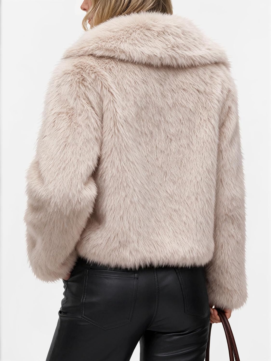 Trendy Queen Women's Cropped Faux Fur Coat