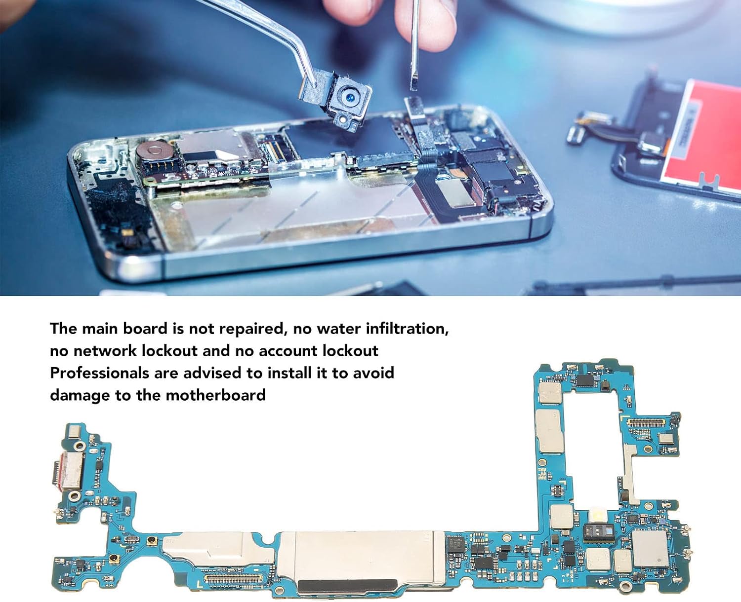 Main Logic Board for S10+ 128GB, Unlock Cellphone Motherboard, PCB Motherboard, Professional Installation Needed, Replacement (US Version)