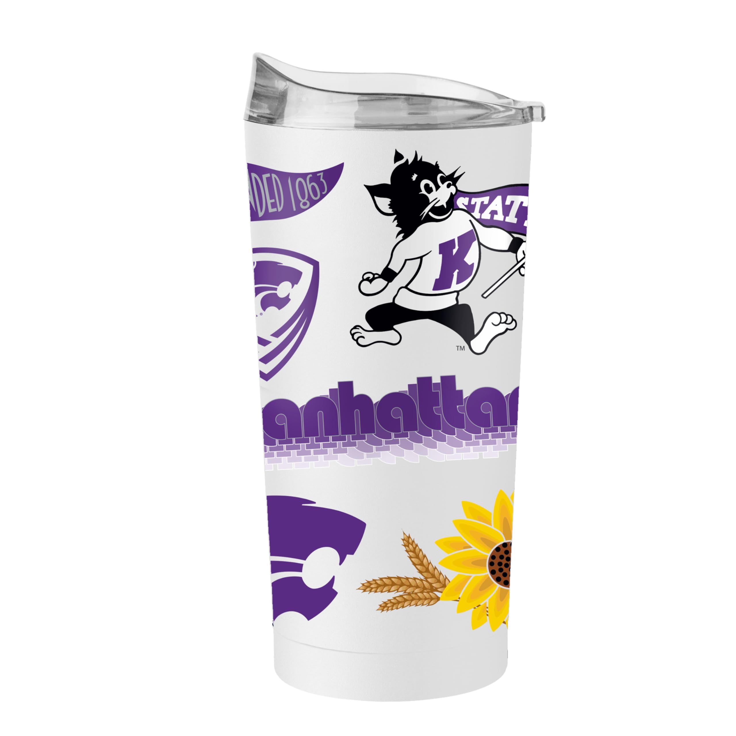Logo Brands NCAA Native Icons 20 oz Stainless Steel Tumbler – Double Wall Vacuum Insulated