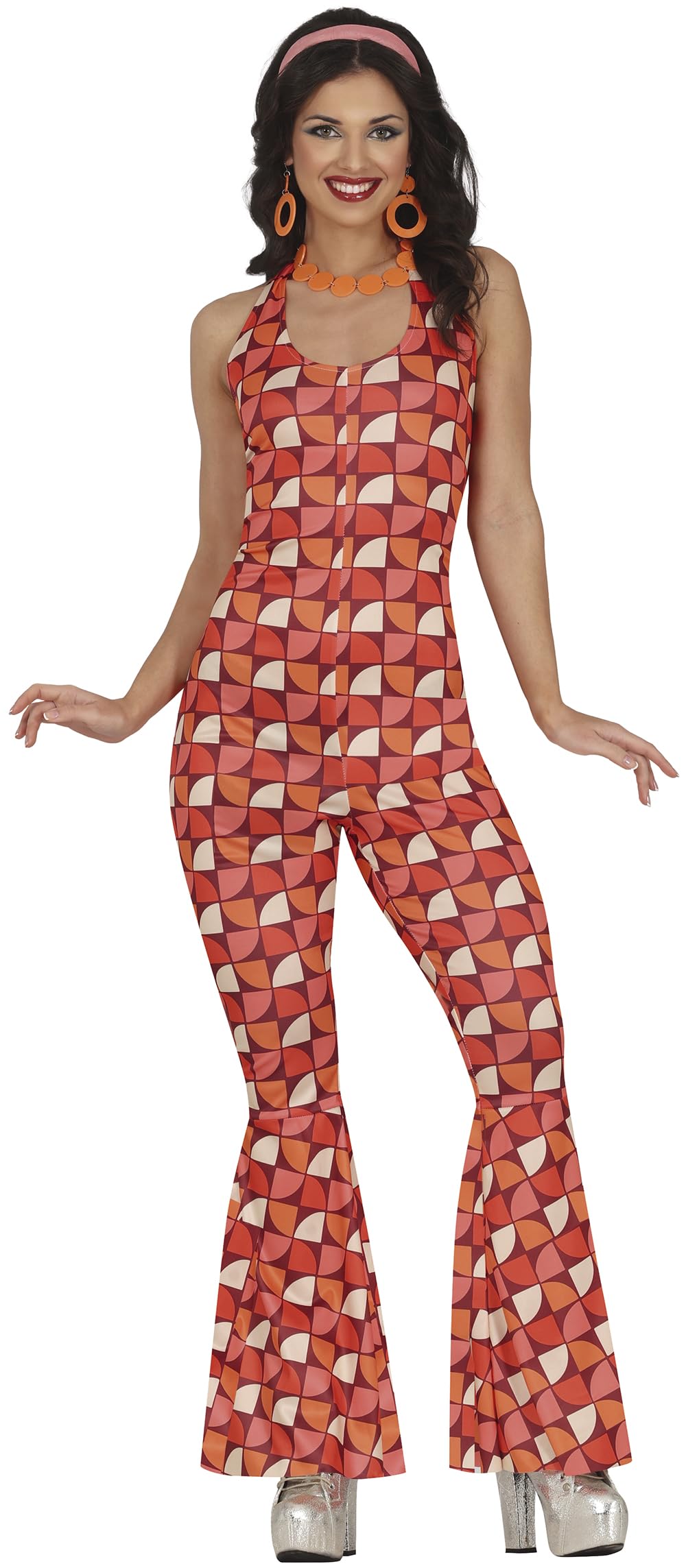 FIESTAS GUIRCA Années 70 Disco Girl Déguisement pour Femme - Années 60 Combinaison Patte d'Elephant - Costume Hippie pour Femme M 38-​40