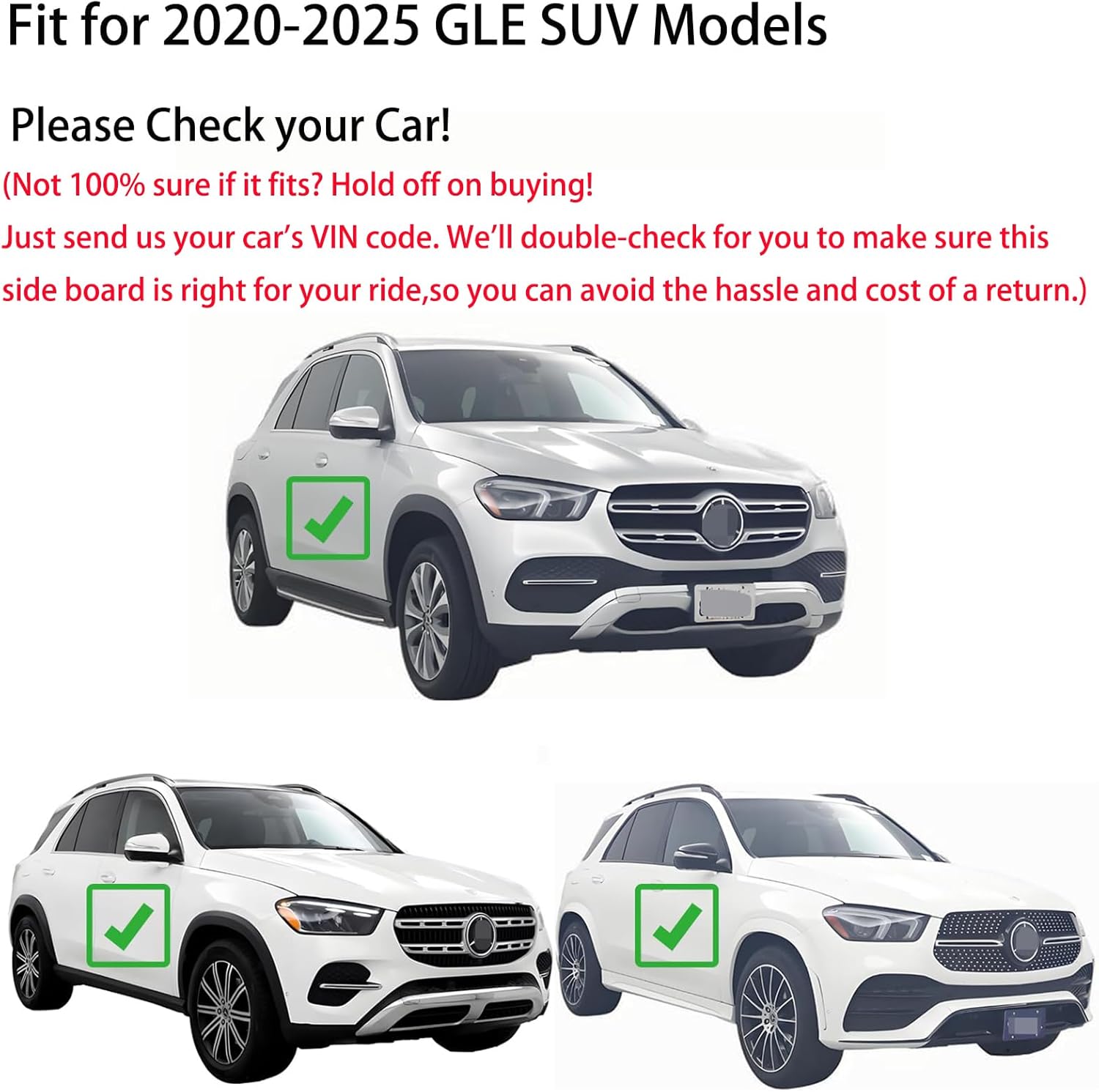 2PCS Aluminum Side Step Boards OE Style for 2020 2021 2022 2023 2024 2025 Mercedes Benz W167 GLE 350 450 Running Boards Factory Classic Style Nerf bar