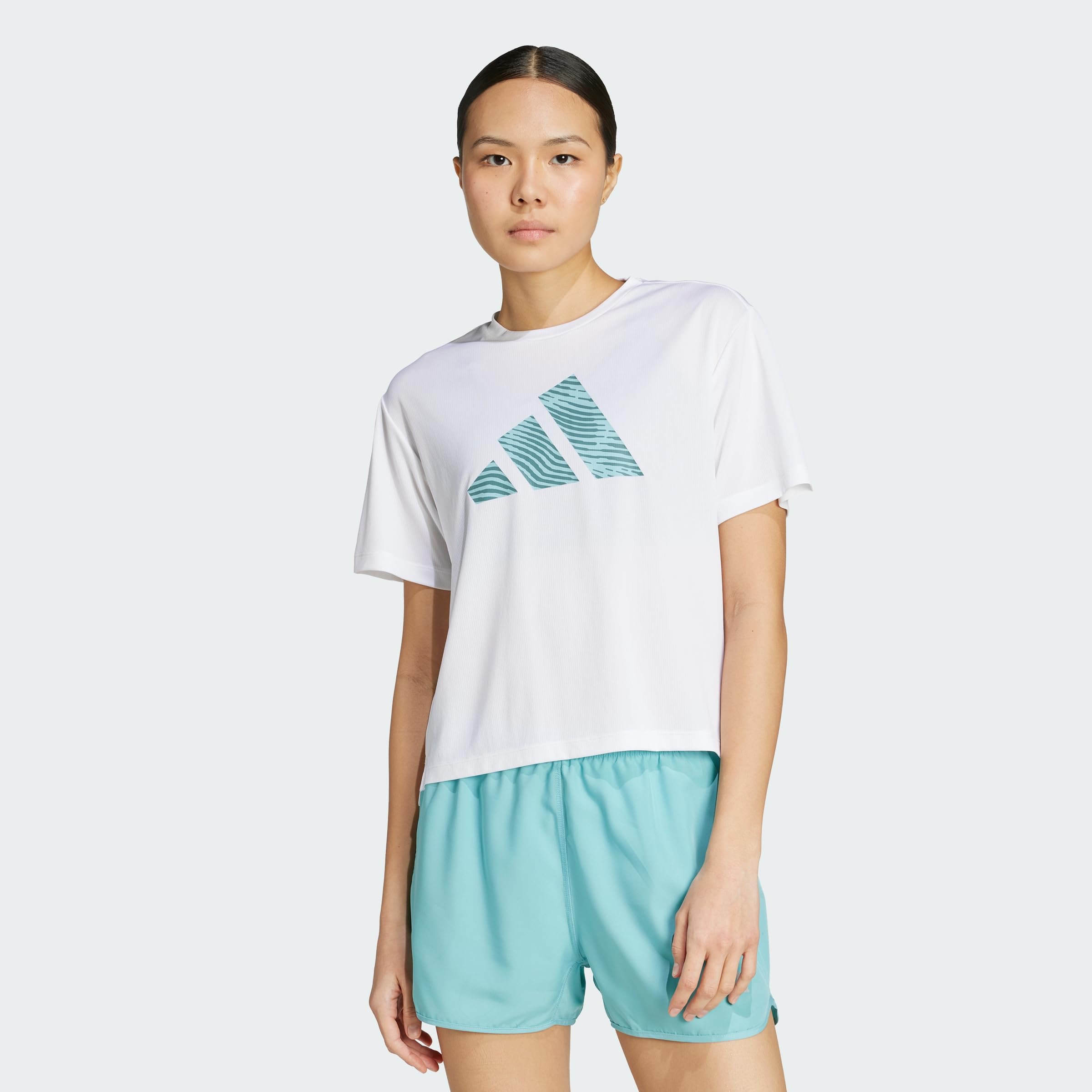 adidas Women's adi365 Running Essentials Brand Love Tee, White, L