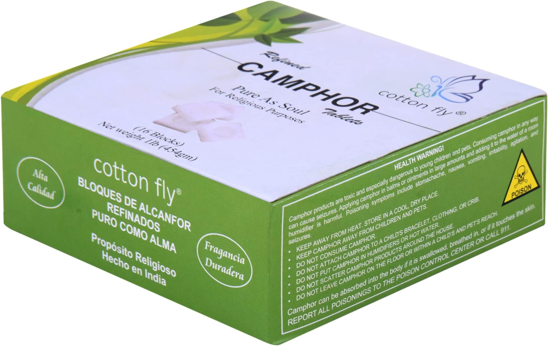 Camphor Blocks Refined 16 Blocks (64 Tablets)-1 Lb.