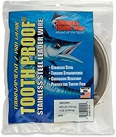 Vista 84 de AFW Alambre Líder Duro de Una Hebra de Acero Inoxidable a Prueba de Dientes - Brillante y Camuflaje para Tiburón, Barracuda, Caballa Real, Wahoo