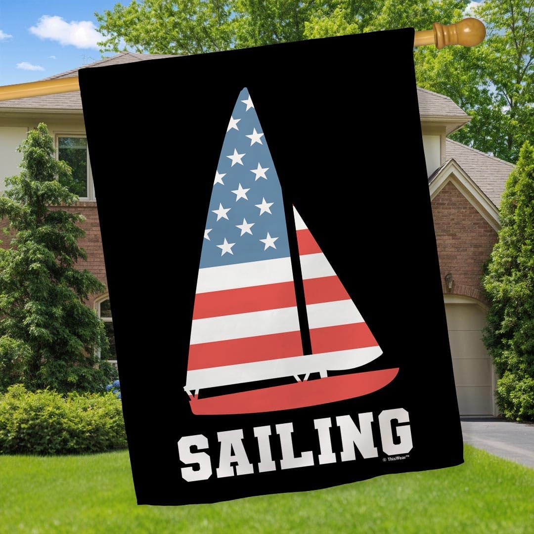 American Pride Summer Games Gifts USA Sports Sailing Double Sided 28x40 House Flag