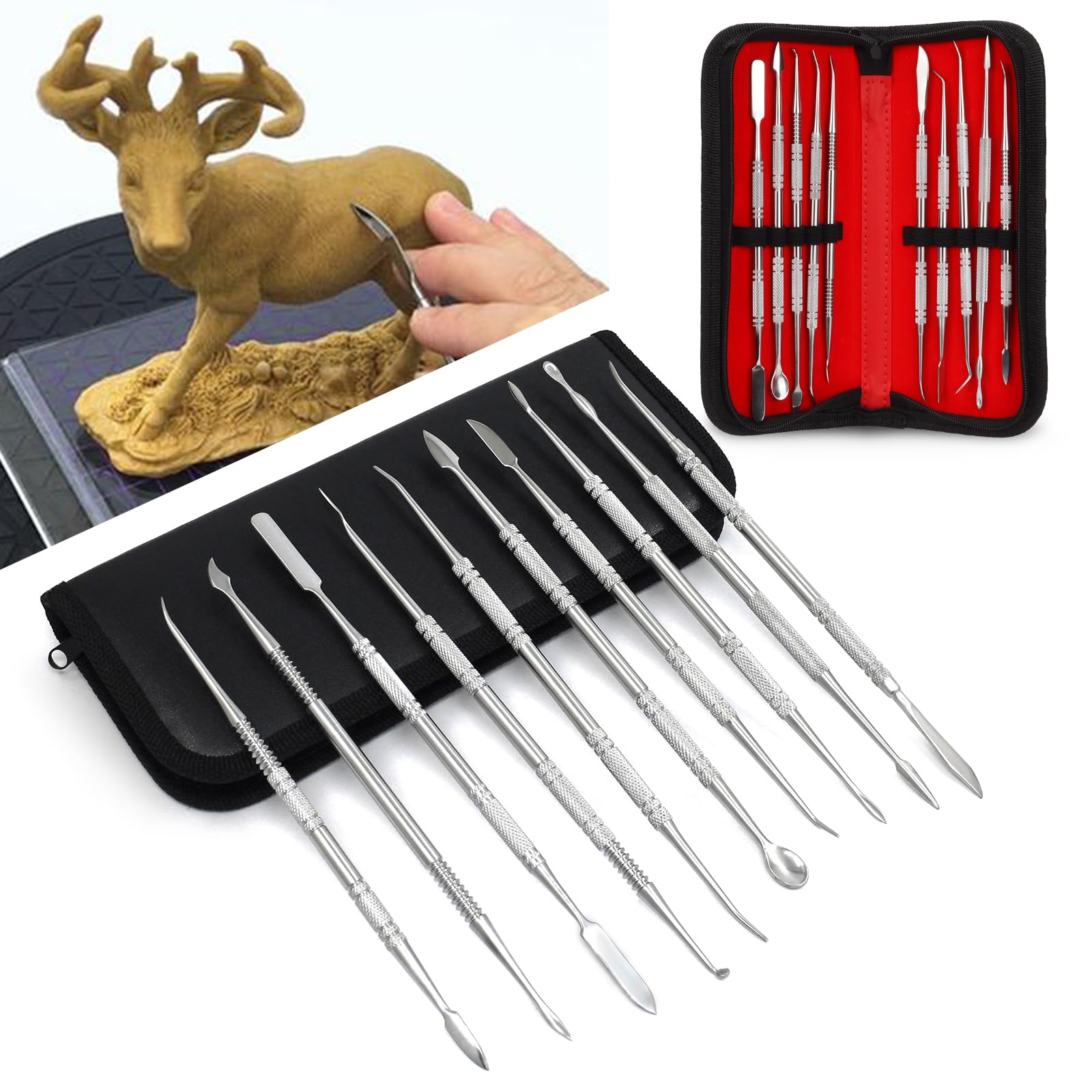 Outils de sculpture de cire double extrémité en acier inoxydable durable