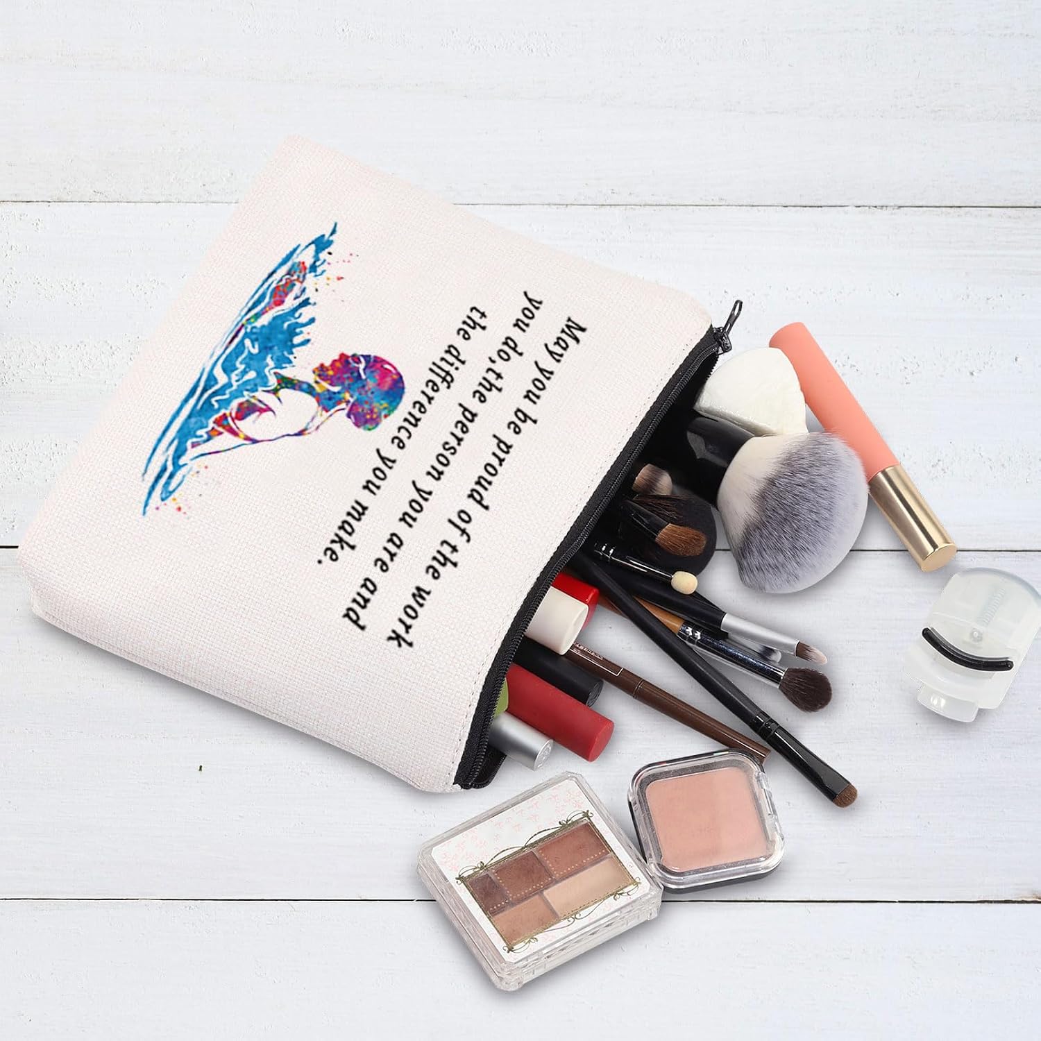 G2TUP Swim Lover Makeup Bag Gift For Swimmer Swimming Coach Swimming Cosmetic Bag May You Be Proud Of The Work You Do (Swim Lover makeup bag)