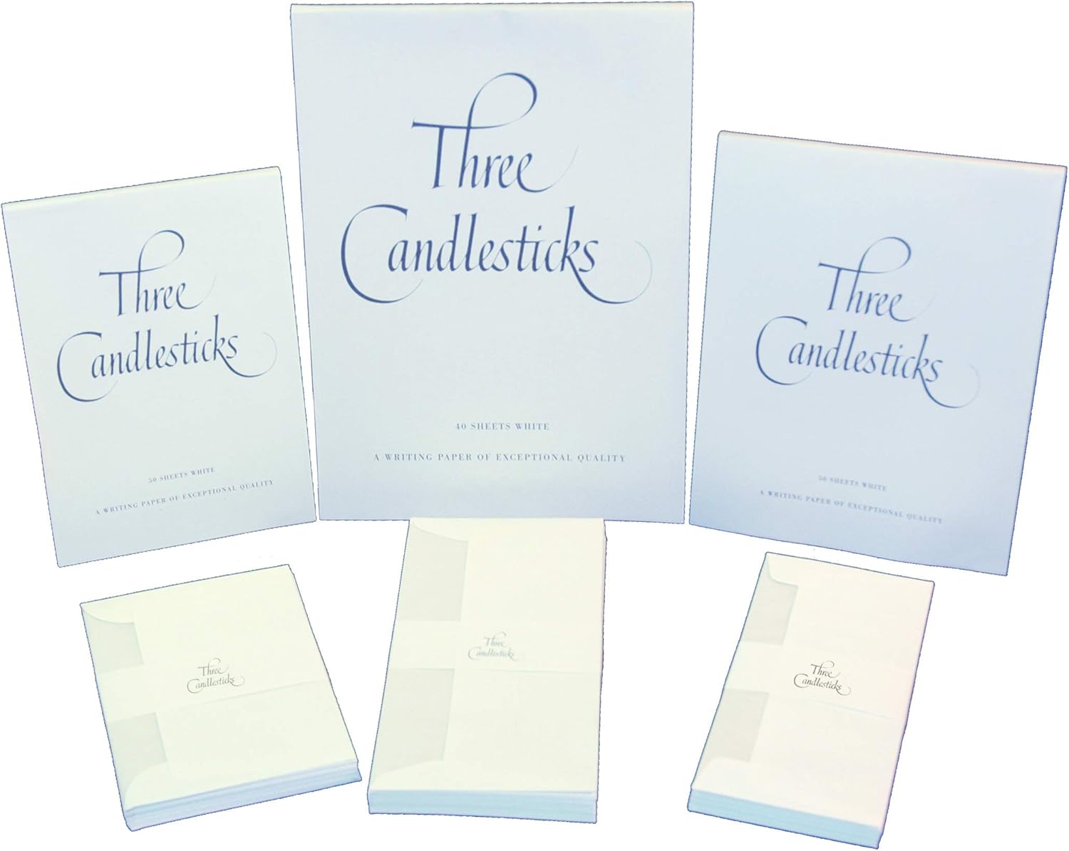 Three Candlesticks 20 Luxury Tissue-lined Envelopes for A5 Writing Pad, Size C6 - White 4