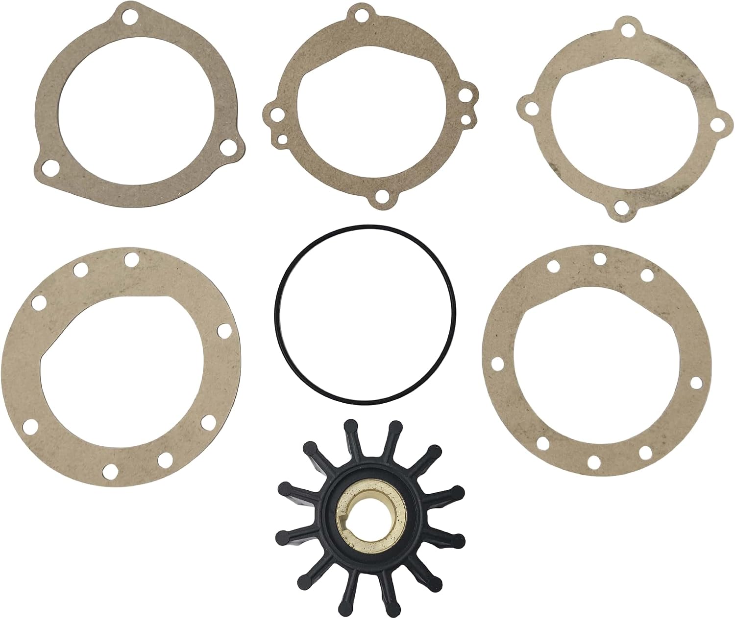 Water Pump Impeller Kit Replaces Sherwood 9959K, 09959K & Johnson 09-701B-1, Onan 132-0317 132-0117, Pleasurecraft R061015, Yamaha YSC-101-03-01,Volvo 835512 3854286, Jabsco 18838-0001-P