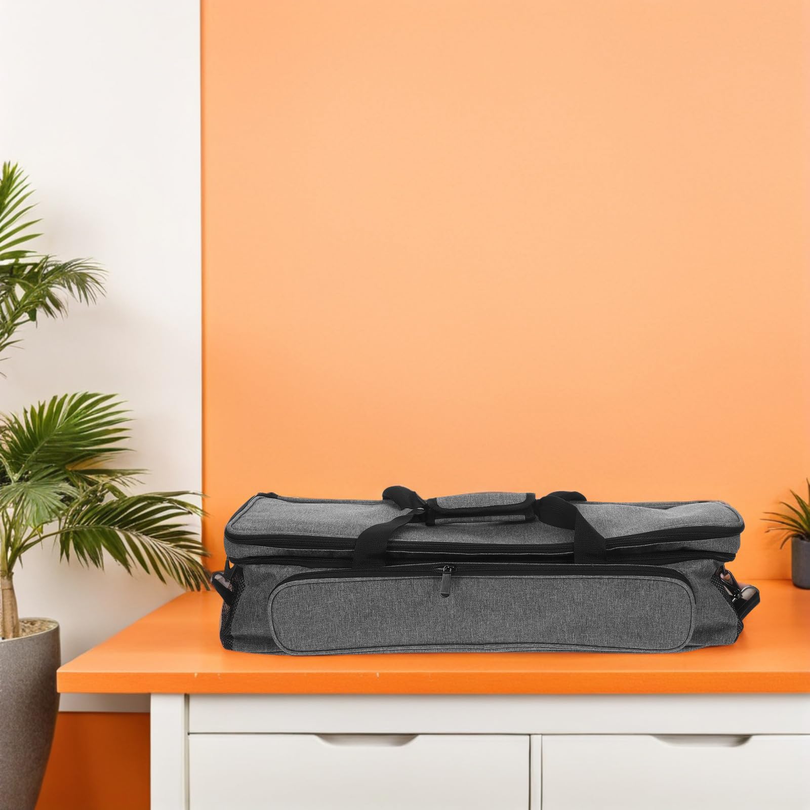 NUOBESTY Custodia per Trasporto a Doppio Strato per Scanner e Stampante | Tessuto Oxford, Scomparti Multipli, Design con Ruote e Maniglia, per Spostamenti Brevi e Studio Domestico