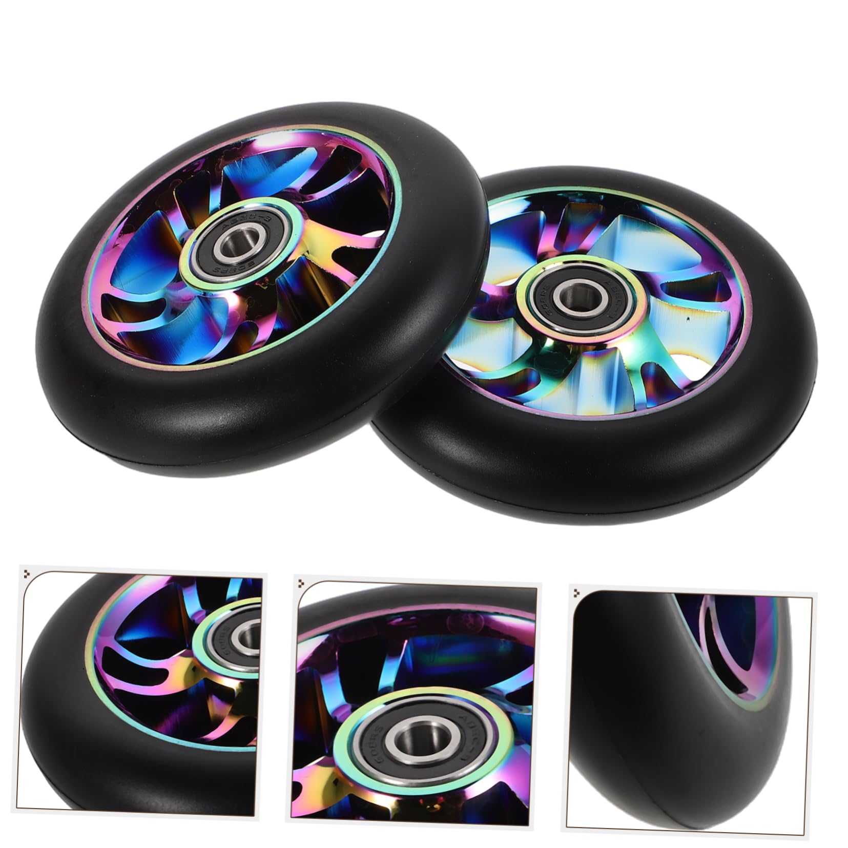 Alipis Ruote Luminose per Monopattino 2 Pezzi in Lega di Alluminio Design Unico per Maggiore Velocità e Installazione Semplice, per Uso Esterno e Urbano