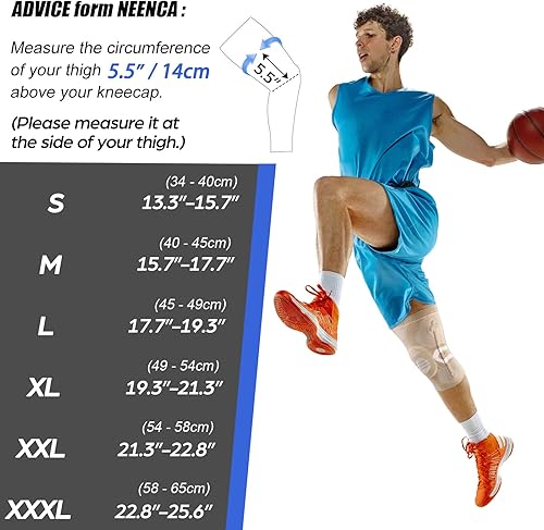 Miniatura 87 de NEENCA - Rodillera profesional de compresión, tecnología de punto horizontal, grado médico, para desgarro de menisco, ligamento anterior cruzado