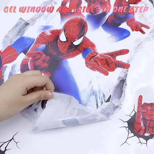 Miniatura 5 de Calcomanías de superhéroe de hombre araña para niños, calcomanías de personajes de dibujos animados para adolescentes, calcomanías extraíbles de PVC