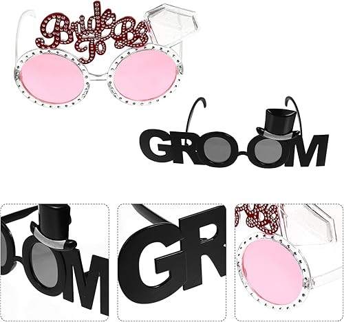 Miniatura 5 de NUOBESTY Lentes decorativos para despedida de soltero y novia, para despedida de soltero y despedida de soltera para accesorios de fotos de fiesta,
