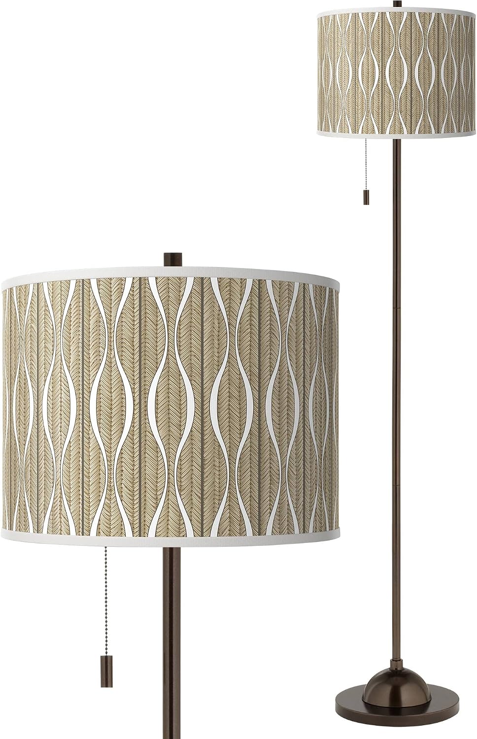 Giclee Glow Swell Bronze Club Floor Lamp with Print Shade