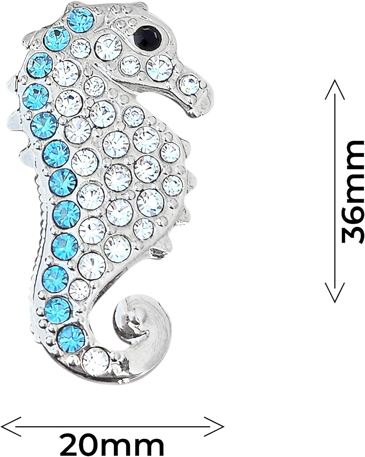 Navika Seahorse Swarovski Crystal Ball Marker with Hat Clip