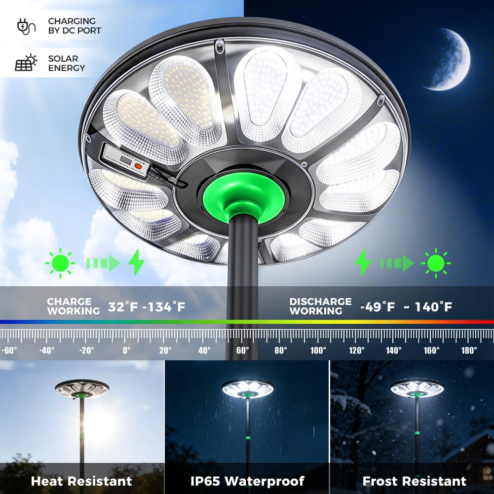 Solarlampen für Außen mit Bewegungsmelder 75W 10000K Superhelle Solarleuchte 780 LED Solar Strahler Aussenleuchte IP65 Aussen Lampe Outdoor 240cm Lichtmast für Garten, Hof Garage, Haustüren