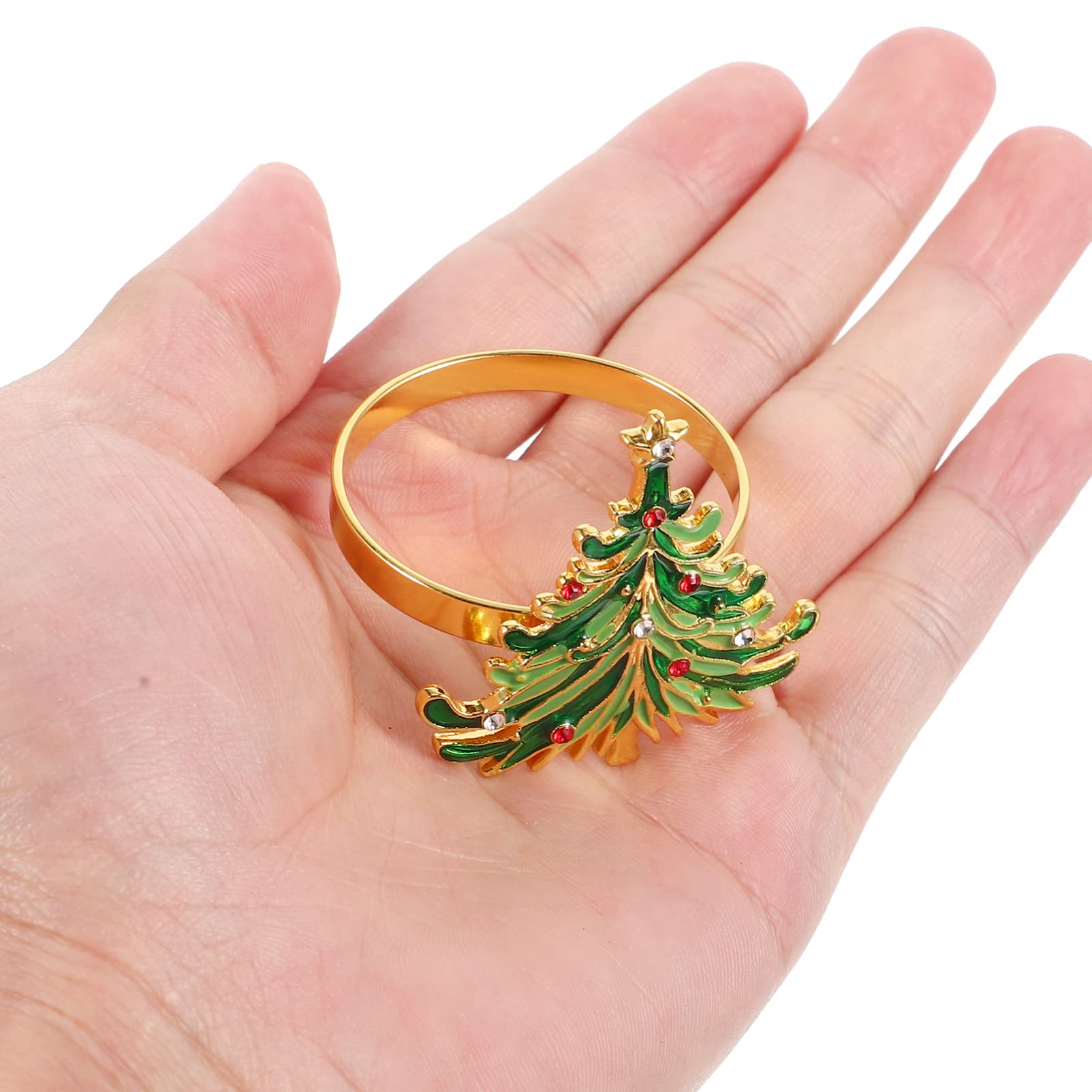 12stücke Serviettenringe Weihnachtsbaum-Motiv für Tischdekoration und Partyzubehör