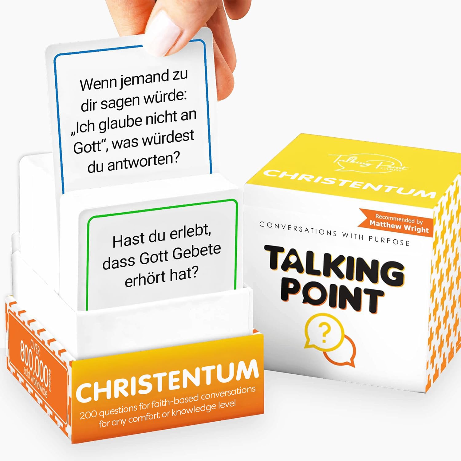 200 Conversation Cards for Christians Game - Christlich auf Deutsch - Explore Your Faith, Have Fun on Family Games, Bible Study or Youth Groups - Perfect for Church Groups, Couples Game Night - German