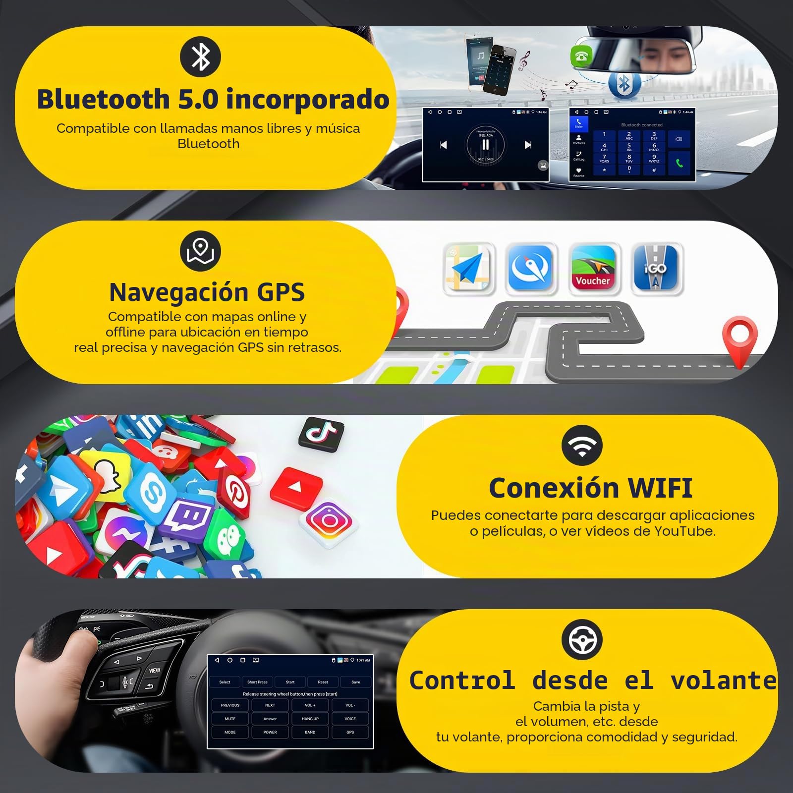 Inefala 4G+64G Autoradio Android 15 para Renault Clio 2013-2018
