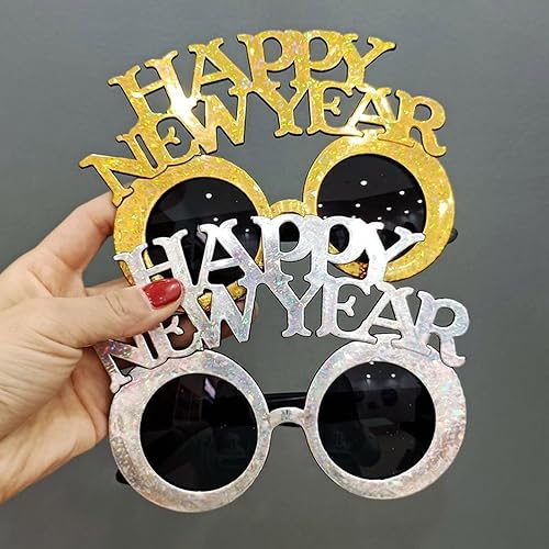 Miniatura 2 de Gafas de Año Nuevo, gafas de fiesta de Año Nuevo, regalos de fiesta de celebración para decoración de fiesta de Nochevieja (dorado)