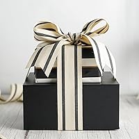 Vista 5 de MEEDEE Cinta de tela a rayas de algodón natural de 1-1/2 pulgadas, cinta de rayas blancas y negras para manualidades, envoltura de regalos