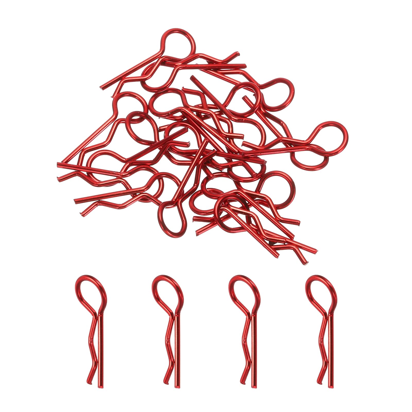 MECCANIXITY 20pcs 30-Degree Angle RC Body Clips Bent Springy R Pins 20x1x6mm for All 1/8 1/10 Scale Model RC Car Crawler Truck Shell Replacement Parts