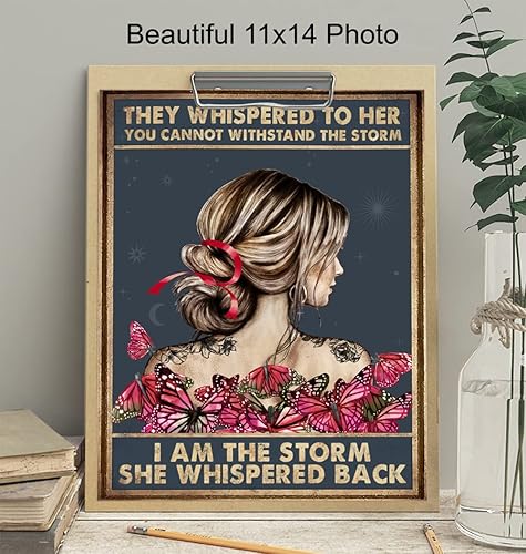 Miniatura 4 de Inspirational Wall Art & Decor -LARGE 11x14- They Whispered to Her You Cannot Withstand The Storm Decor - She Whispered Back I Am The Storm - Boho