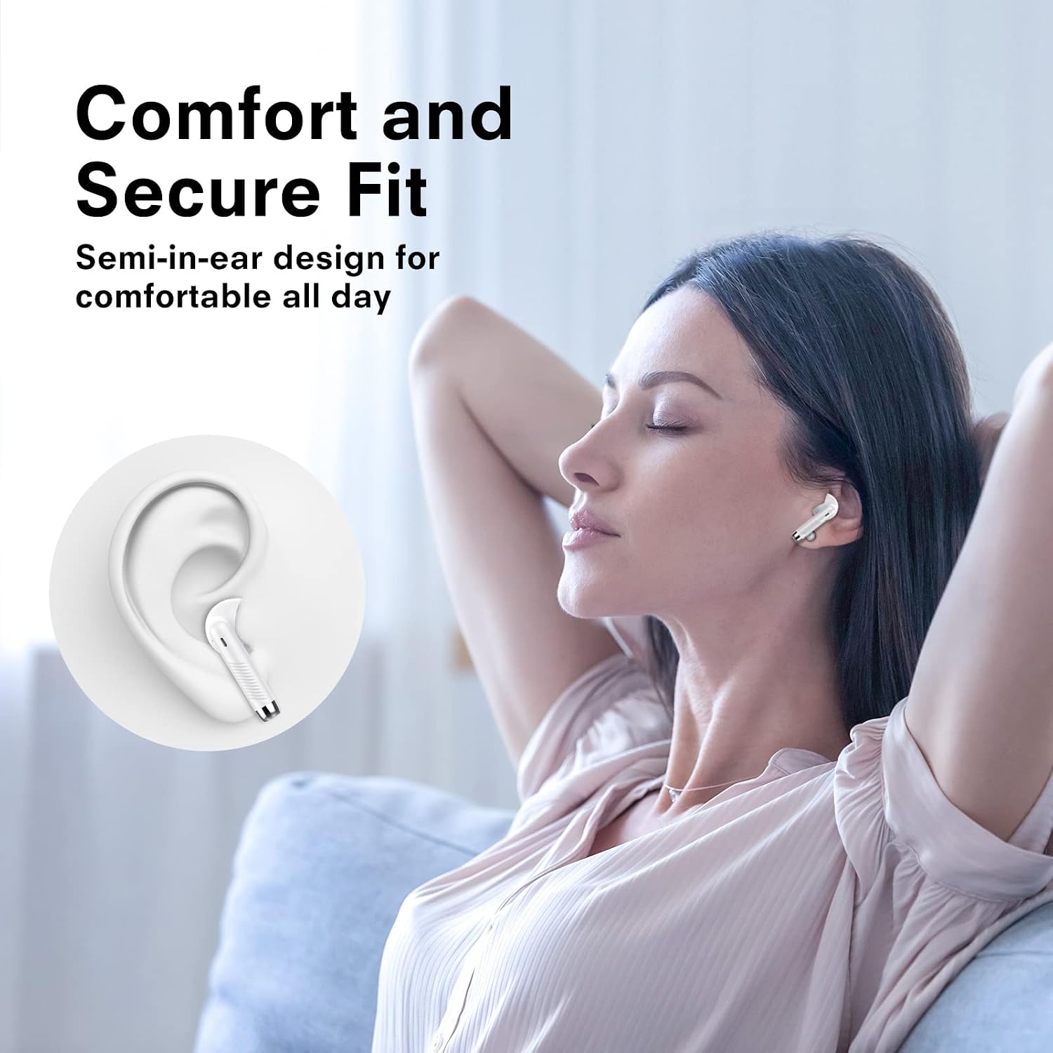 FAMOO Wireless Earbuds, Bluetooth 5.3 Headphones, Bluetooth Earbuds with 35H Mini Charging Case, USB-C Fast Charging, Built-in Mics with Deep Bass, IPX7 Waterproof for Work, Travel…
