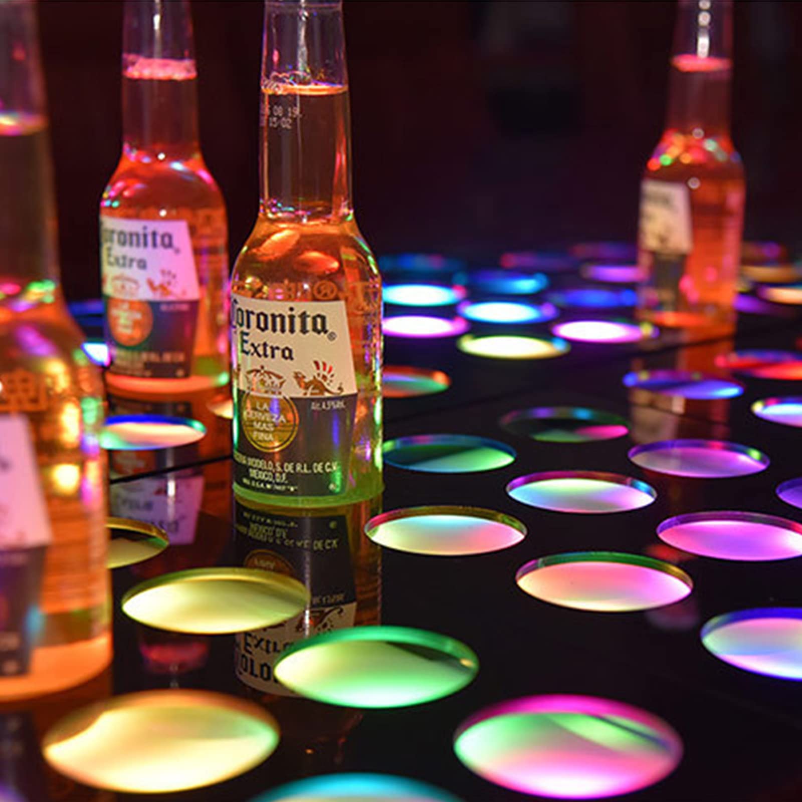 Espositore a LED in acrilico con 12 griglie colorate dimmerabili portabottiglie illuminato per bottiglie di vino e birra perfetto per mostre di vino e birra