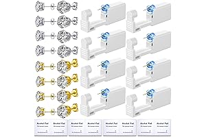 24Pcs Ear Piercing Gun Kit Disposable Ear Piercing Gun Silver Gold CZ...