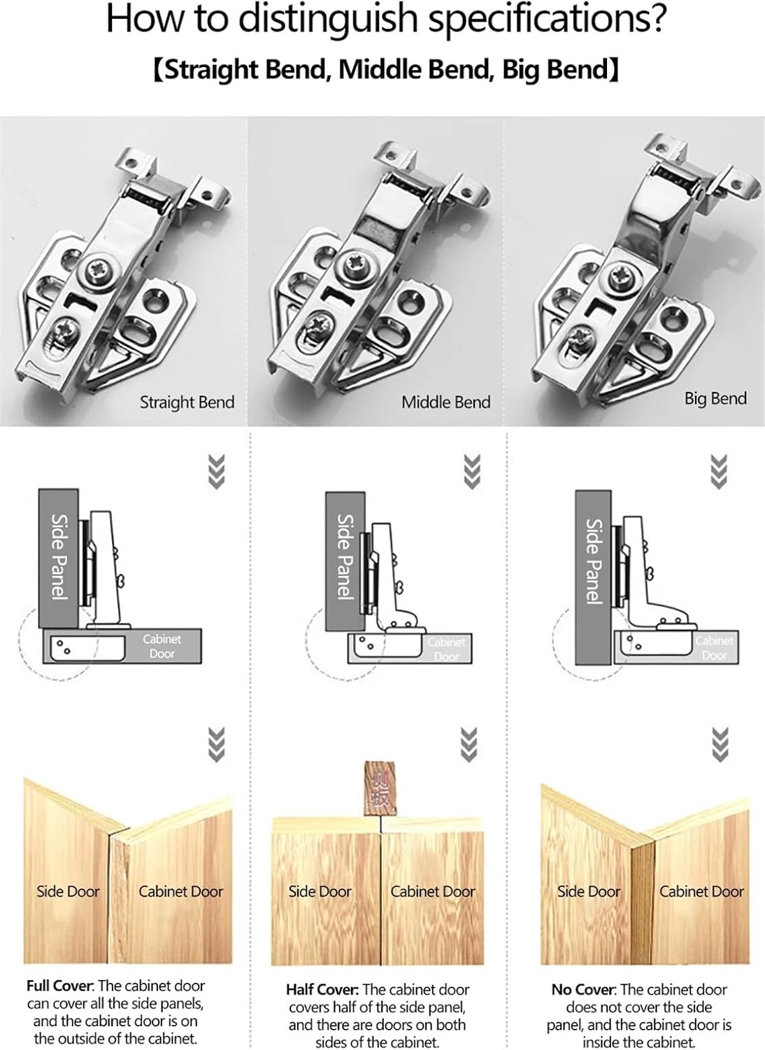 1Pcs Aluminum Frame Door Hinge Hydraulic Damping Glass Door Hinge Mute Buffer Hinge for Wine Cabinet Cupboard Wardrobe Bookcase(Gun Black-Big)