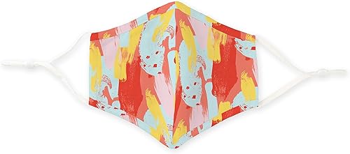Miniatura 2 de Máscara facial de tela lavable de Weddingstar, reutilizable y ajustable, con bolsillo para filtro de polvo, diseños coloridos