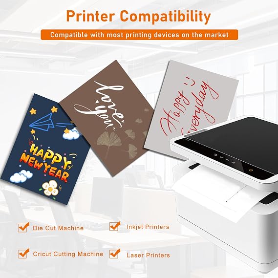 Guakicae 32 Sheets Grey Cardstock 8.5 x 11 Printer Paper 80lb