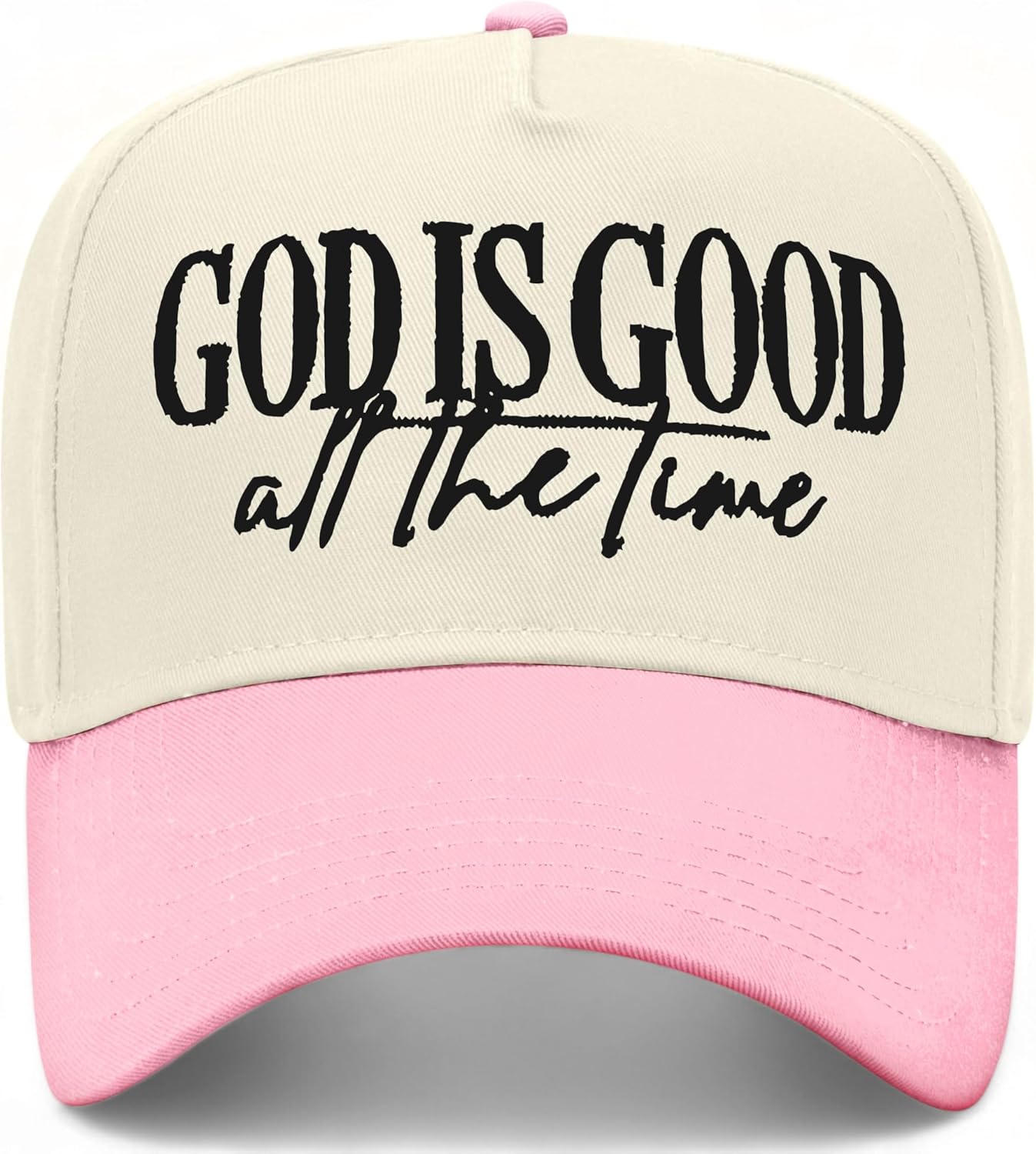 God is Good All The Time Script Vintage Trucker Hat | Premium Snapback Baseball Hat for Men & Women