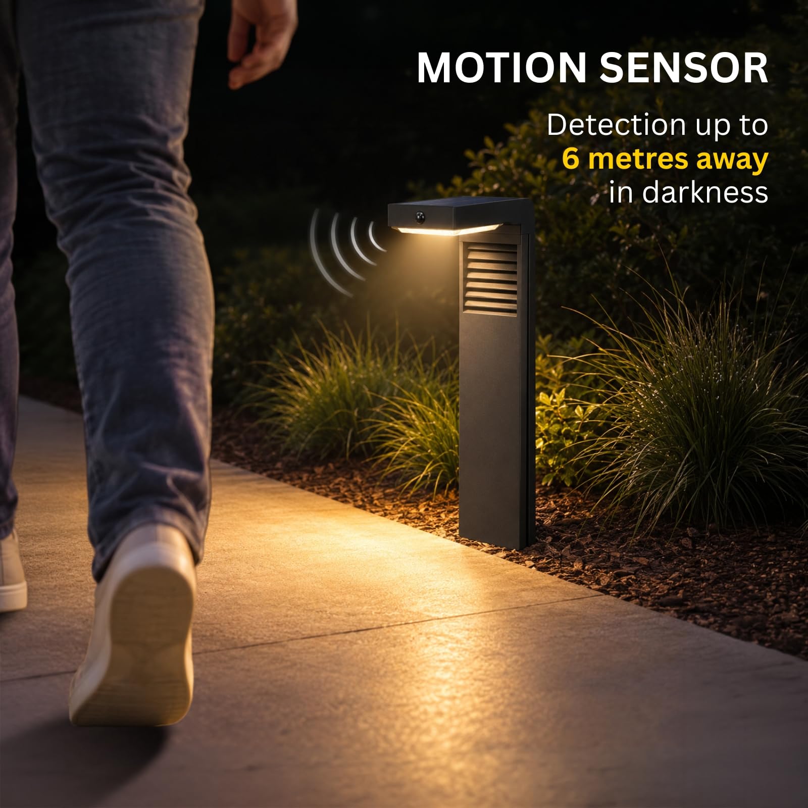 Auraglow Borne Solaire Extérieur, Détecteur de Mouvement, Jardin, Lot de 2