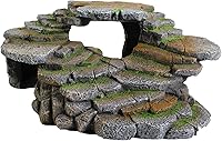 Vista 8 de PENN-PLAX Reptology Shale Scape Step Ledge, resina decorativa para acuarios y terrarios, ideal para reptiles, anfibios y peces, tamaño pequeño