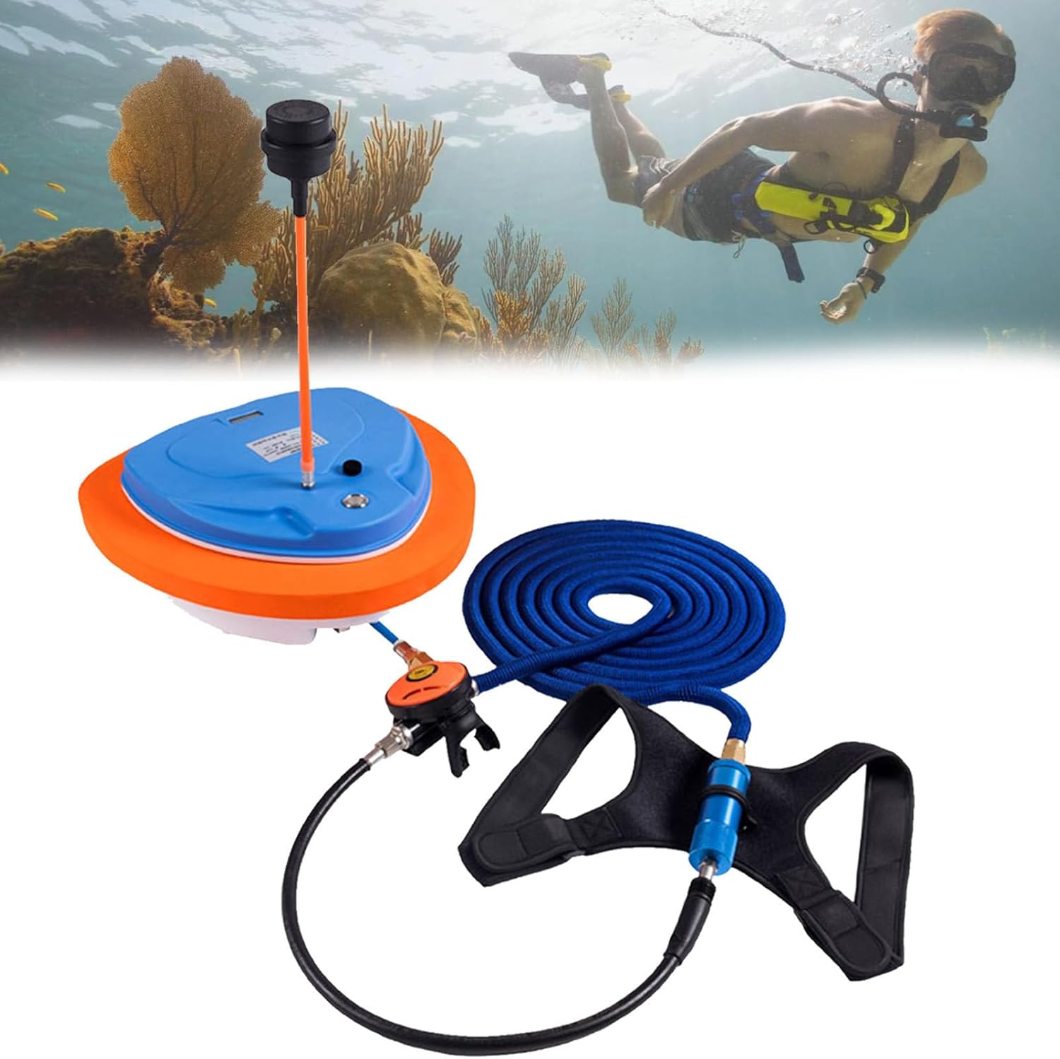 Portable Scuba Diving Tank, 3/5Hours Rechargeable Diving Ventilator, Waterproof Air Compressor