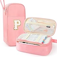 Vista 70 de Estuche Grande para Lápices, Bolsa de Lápices de Gran Capacidad, Bolsa de Lápices Personalizada con Inicial con Cremallera Suave, Múltiples